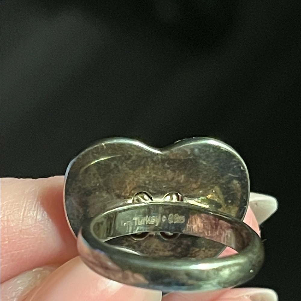 🦂TRADED🦂Vintage COACH Sterling Heart “Button” Ring - Picture 10 of 13